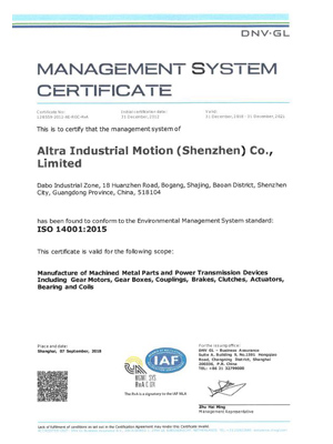 AIMS ISO-14001-2015-Shenzhen
